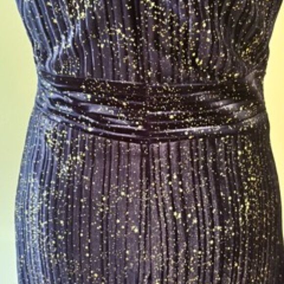 BCBGeneration Blue & Gold Maxi Dress, Size 4 Professionally Tailor - Picture 4 of 9